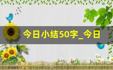 今日小结50字_今日小结200字初中