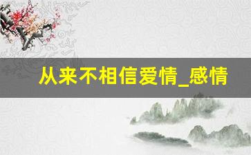 从来不相信爱情_感情从来没有合不合适