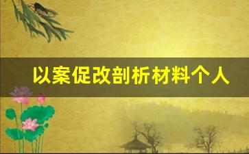 以案促改剖析材料个人_最新以案促改自我剖析材料