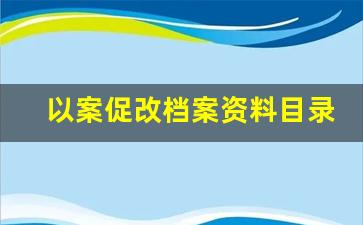 以案促改档案资料目录_以案促改实施细则