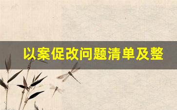 以案促改问题清单及整改措施_村以案促改问题清单及整改措施