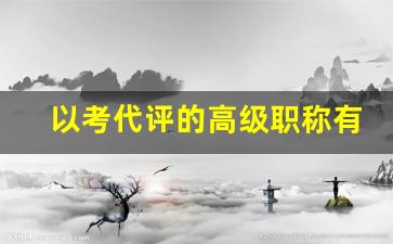 以考代评的高级职称有哪些_高级经济师一般人评不上