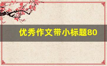 优秀作文带小标题800字_带有小标题的作文800字