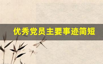 优秀党员主要事迹简短_先进个人事迹材料500字