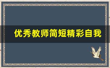 优秀教师简短精彩自我介绍_教师个人亮点介绍自己