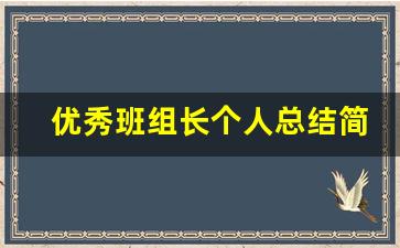 优秀班组长个人总结简短_班组长工作总结300字