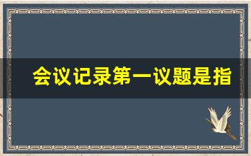 会议记录第一议题是指什么