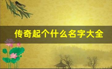 传奇起个什么名字大全_传奇不好锁定的名字