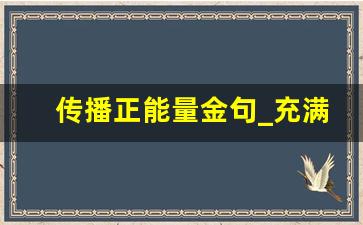 传播正能量金句_充满正能量的励志经典语录