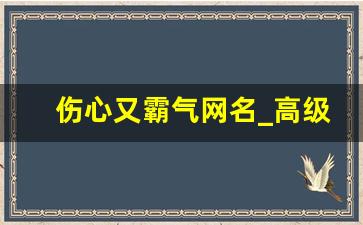 伤心又霸气网名_高级emo伤感id