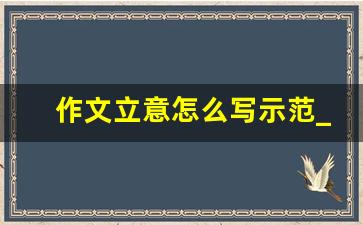 作文立意怎么写示范_作文的立意角度有哪些