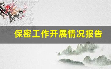 保密工作开展情况报告500字_保密局定密工作开展情况报告