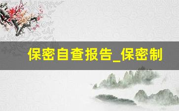 保密自查报告_保密制度建设情况自查报告