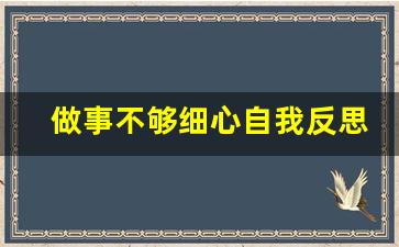 做事不够细心自我反思_工作因粗心失误检讨书100字