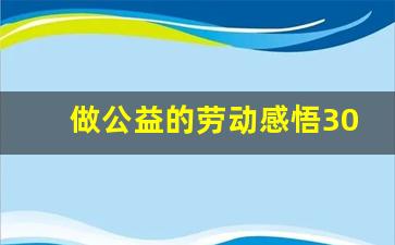 做公益的劳动感悟300字