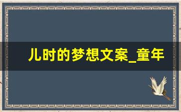 儿时的梦想文案_童年梦想的经典语录