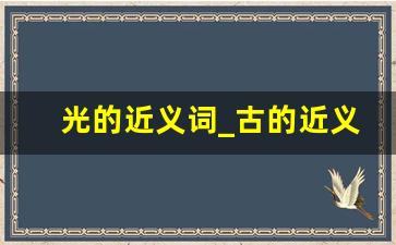 光的近义词_古的近义词是什么字