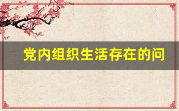 党内组织生活存在的问题_党员在生活方面中存在的问题