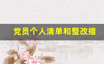 党员个人清单和整改措施表_党员问题清单和整改清单