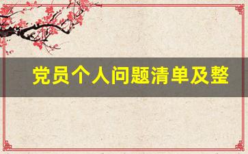 党员个人问题清单及整改措施2021