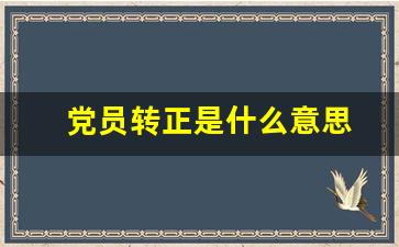 党员转正是什么意思