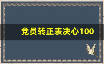 党员转正表决心100字