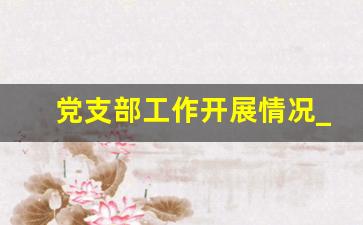 党支部工作开展情况_支部业务工作情况50字