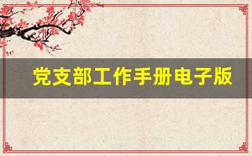 党支部工作手册电子版_党支部会议记录电子版