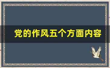 党的作风五个方面内容_党内作风建设包括哪些方面