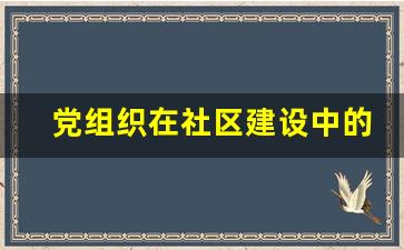 党组织在社区建设中的作用