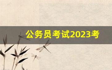 公务员考试2023考试时间