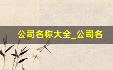 公司名称大全_公司名称大全20000个