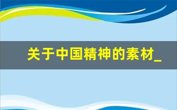 关于中国精神的素材_体现中国精神的例子