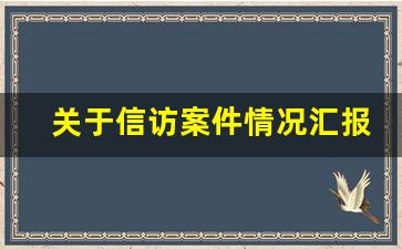 关于信访案件情况汇报材料