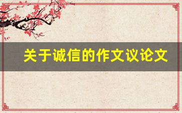 关于诚信的作文议论文800字_以诚信为论点的议论文