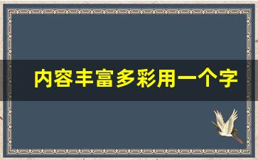 内容丰富多彩用一个字