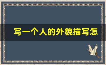 写一个人的外貌描写怎么写_描写人物外貌品质的作文