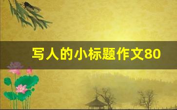 写人的小标题作文800字