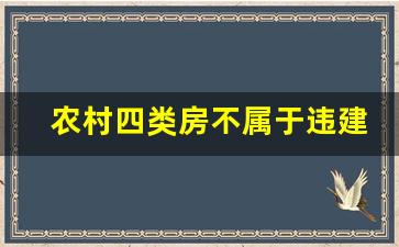 农村四类房不属于违建_违建已成事实,政府有责任吗