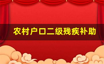 农村户口二级残疾补助标准_二级残疾证是终身的吗