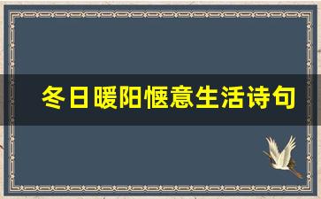 冬日暖阳惬意生活诗句_冬日暖阳朋友圈