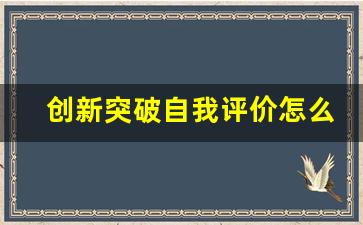 创新突破自我评价怎么写