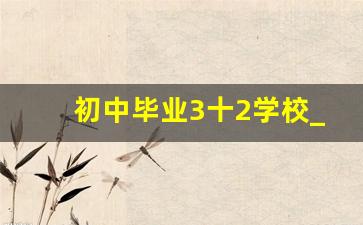 初中毕业3十2学校_中考落榜生最佳出路