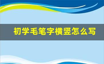 初学毛笔字横竖怎么写看视频_毛笔字入门教学视频横竖撇捺