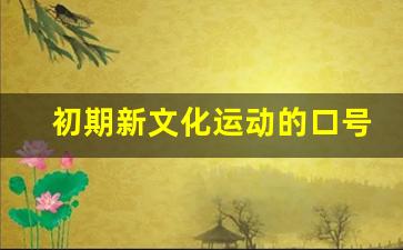 初期新文化运动的口号是什么_新文化运动三个响亮的口号