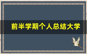 前半学期个人总结大学生大一