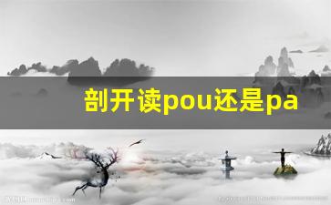 剖开读pou还是pao_剖有多音字吗