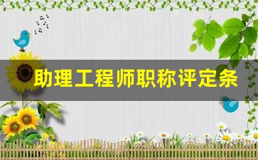 助理工程师职称评定条件及流程