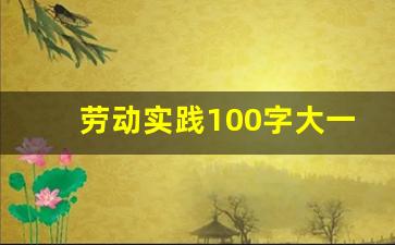 劳动实践100字大一_个人劳动小结100字