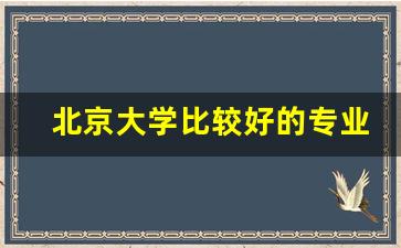 北京大学比较好的专业_北京大学文科王牌专业